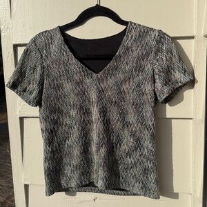 Unique Y2K vibes V-Neck Zigzag Pattern Top